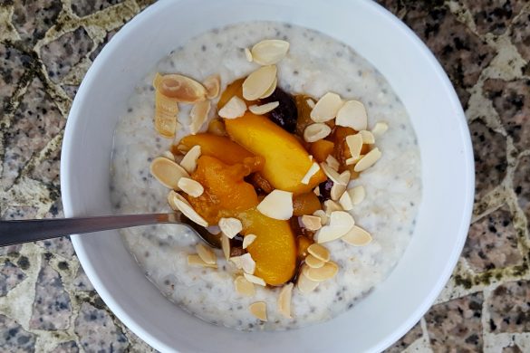 Porridge with Spiced Peach and Apricot Compote